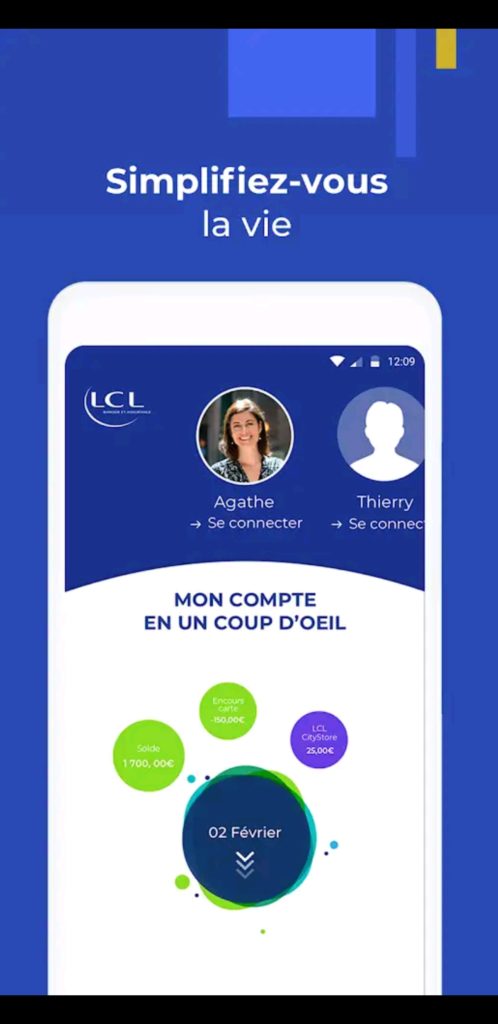 Screenshot de l'app Mes comptes - LCL